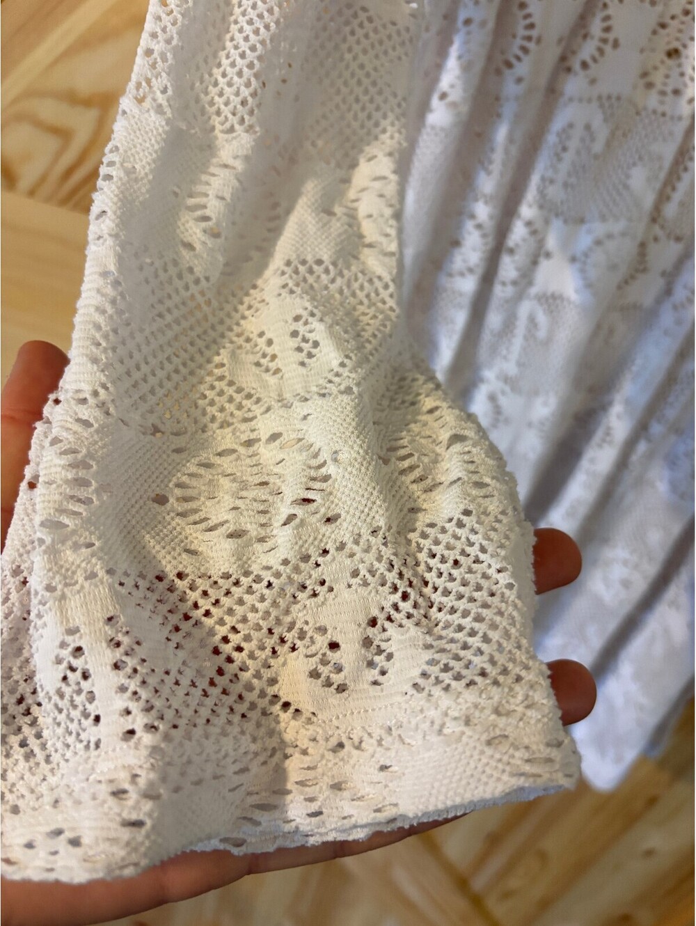 Nautica Women's White Crochet Long Sleeve Dress Size Large - Picture 4 of 12
